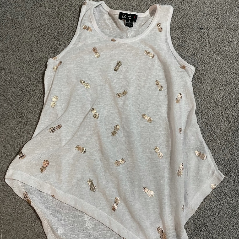 White pineapple tank top, small